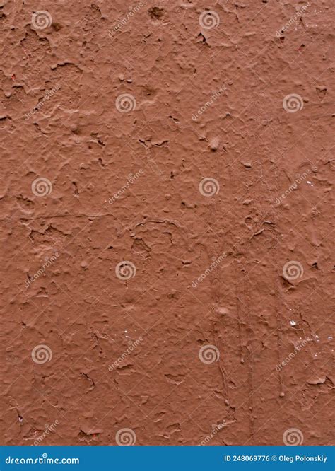 Wall Surface with Old Damaged Brown Plaster. Stock Photo - Image of