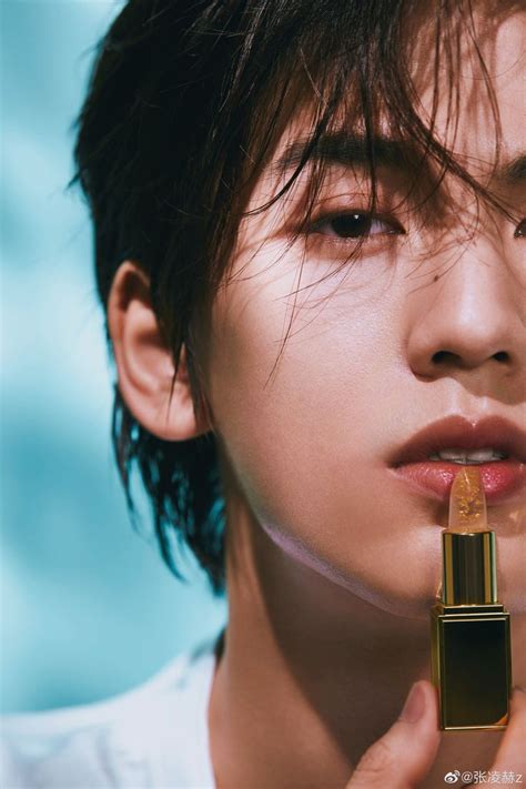 zhang linghe men makeup photoshoot perfume model photoshoot men