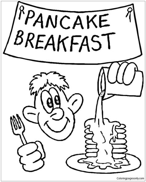 Pancake Breakfast Coloring Page - Free Coloring Pages Online