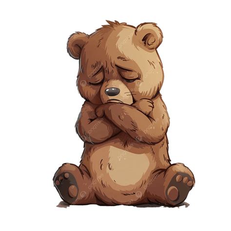crying cartoon bear  folded arms crying teddy bear png