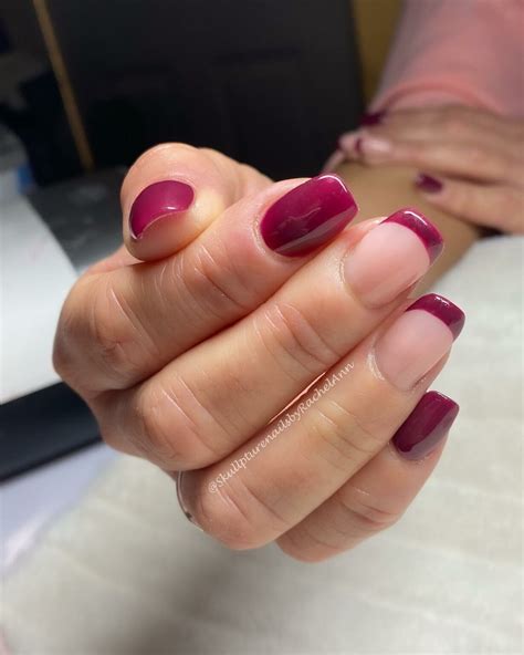 Maroon French Tip Nails: 27+ Gorgeous Designs You Need To See - Nail