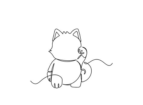 premium vector cat single  art vector illustration
