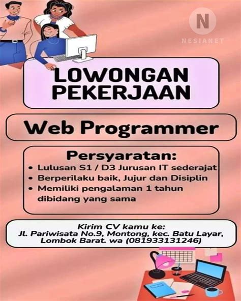 Lowongan Kerja Web Programmer di Batu Layar Lombok Barat NTB - NesiaNet