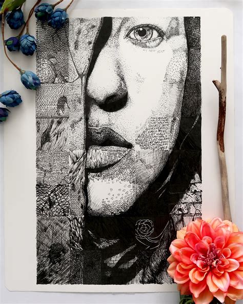 Custom Pen and Ink Portrait Portrait Drawing Drawing - Etsy