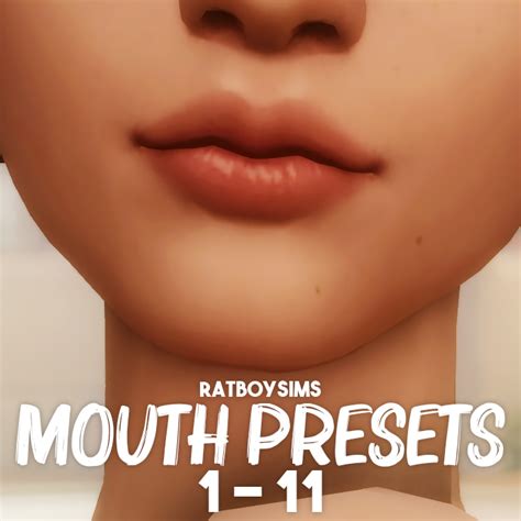 MOUTH PRESETS 1-11 - RATBOYSIMS | Pelo sims, Sims, Sims 4