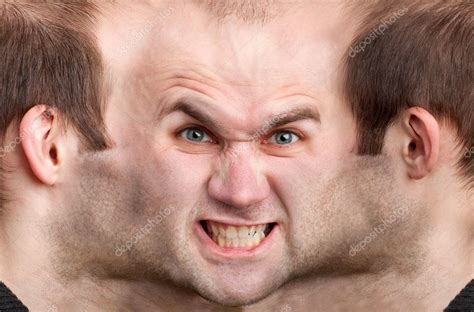 panoramic face  angry man stock photo  cnomadsoul