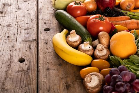 fruits  vegetables   wooden surface wallpaper