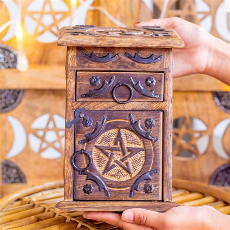 Hand Crafted Pentacle Herb Chest | Altar Box | Herb Chest | Wiccan Her