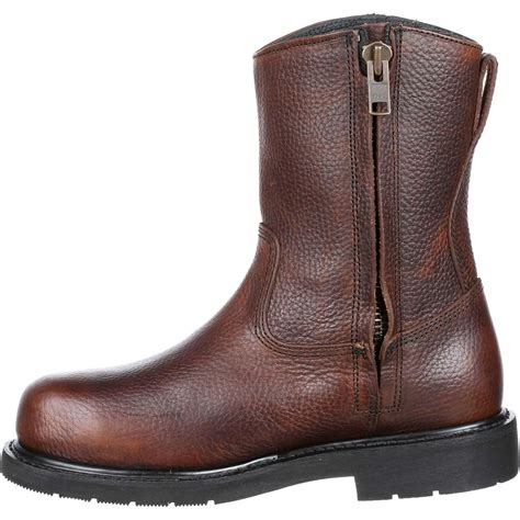 Thorogood Steel Toe Internal Metatarsal Side Zip Wellington Work Boots ...