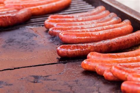 Premium Photo | Fried longest sausage