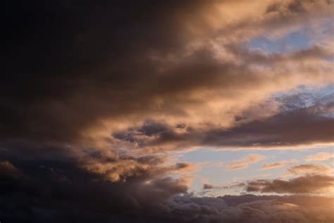 View of a Dramatic Sunset Sky with Dark Clouds · Free Stock Photo