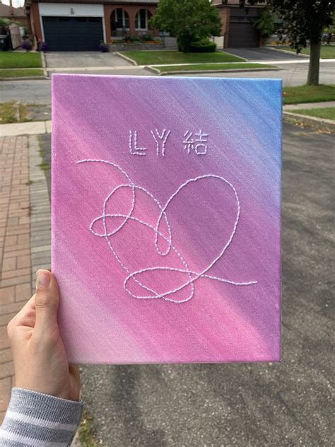 BTS Album Cover Love Yourself Embroidery Line Art on Canvas | Etsy