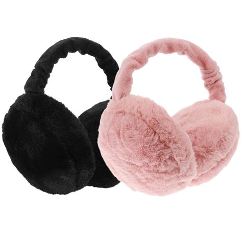 Amazon.com: Ear Muffs for Winter Women: 2pcs Plush Black Earmuffs Ear