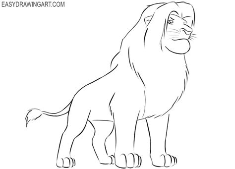 How to Draw Simba - Easy Drawing Art