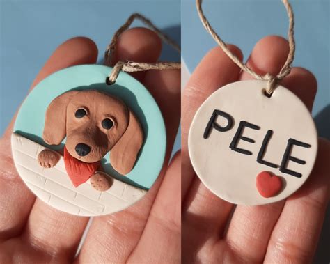 I made Dachshund ornament from polymer clay : r/polymerclay