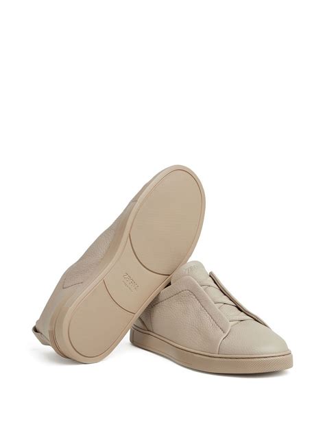Zegna Triple Stitch Sneakers In Beige | ModeSens