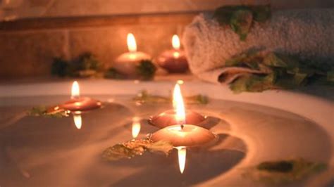 Relaxing Spa Background Candles Floating Bath Stock Footage Video (100% ...