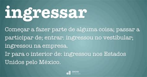 O Que Significa Ingressar