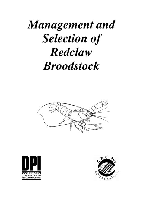 (PDF) Breeding Redclaw. Management and Selection of Broodstock