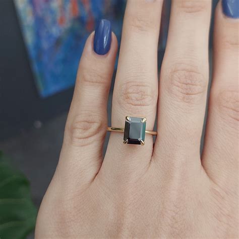 Black Emerald cut Moissanite ring – Karlien van Jaarsveld Collection