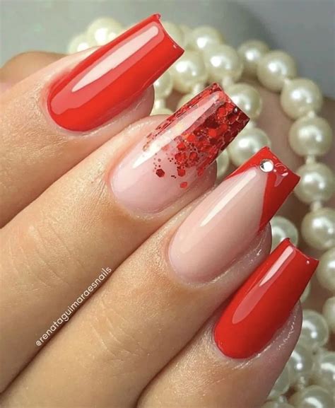 Unha Vermelho Em Gel