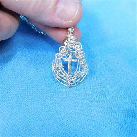 Artisan Crafted Christian Cross Pendant Religious Jewelry, Wire Wrapped