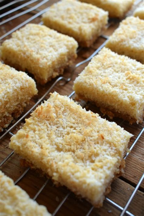 Chewy Coconut Squares - Julia's Cuisine