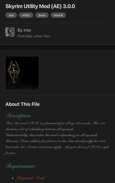 Skyrim Utility Mod (AE) - Page 2 - Downloads - Skyrim: Special Edition