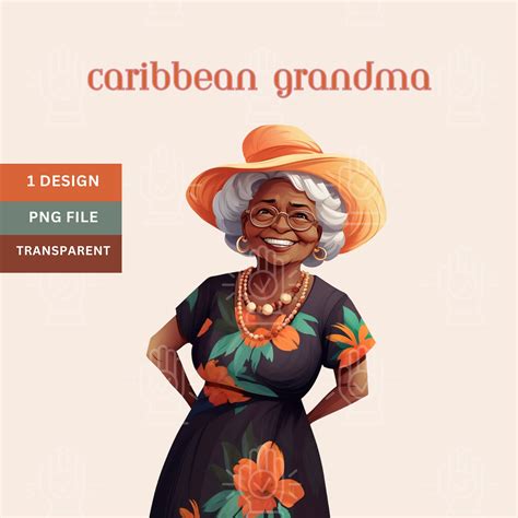 Imágenes Prediseñadas de mujer anciana negra, abuela caribeña, abuela