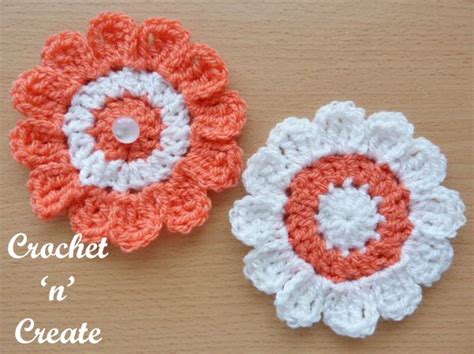 Crochet Flower Applique Free Crochet Pattern | Crochet flower patterns ...