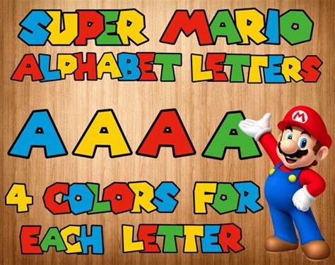 Mario Font Png Super Mario Alphabet Mario Letters Super - Etsy | Festa ...