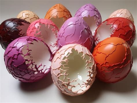 Premium Photo | Decorated chocolate easter eggs Generative Ai