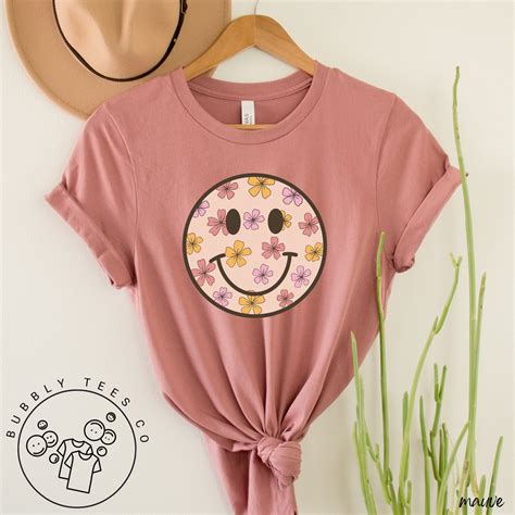 Smiley Flower Shirt Smiley Graphic Tees Comfy Oversized - Etsy