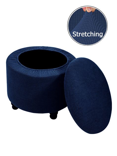 kbook storage ottoman cover  jacquard split ottoman slipcover