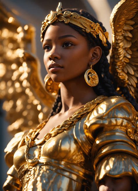 Lexica - Halle Bailey with braids as a marble and gold statue of a