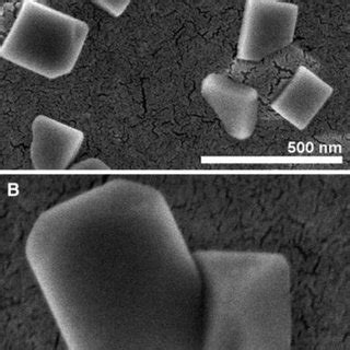 SEM of hexa-tetrahedral SiO2 crystals of 200–300 nm formed in the ...