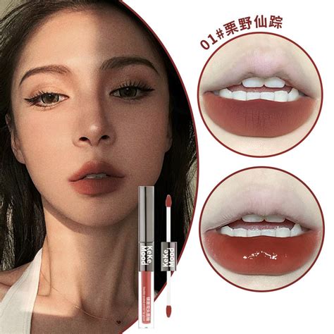 keke mood water glossy mirror double ended lip glaze matte velvet lip