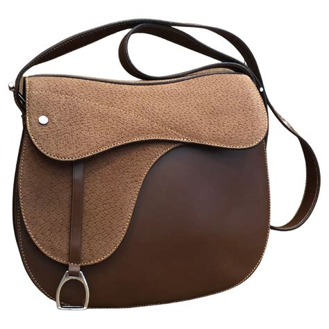 vintage gucci brown leather saddle crossbody bag equestrian twinsburg