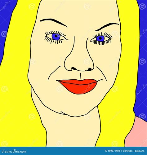 Portrait of a Chubby Blonde Woman Stock Vector - Illustration of person