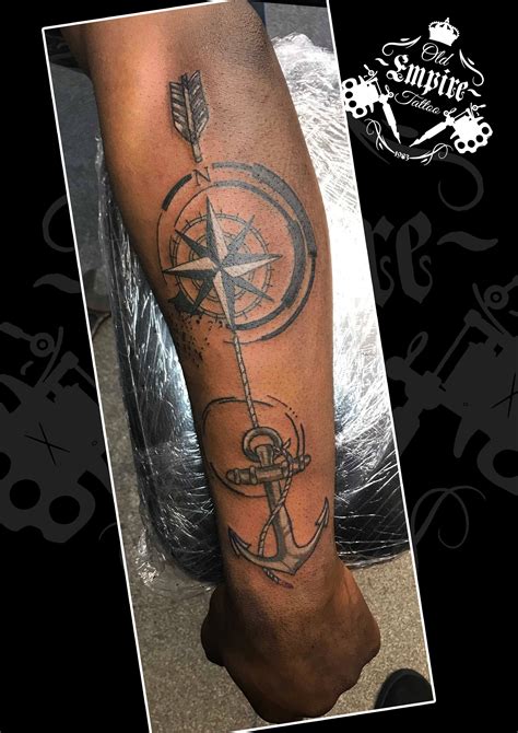 Compass And Anchor Tattoo