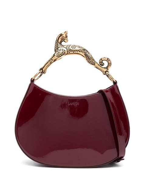 lanvin small cat handle tote bag red cherry handle designer bag
