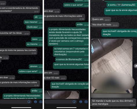 'Se mandar nude dou dinheiro pros mendigos': blumenauense é vítima de