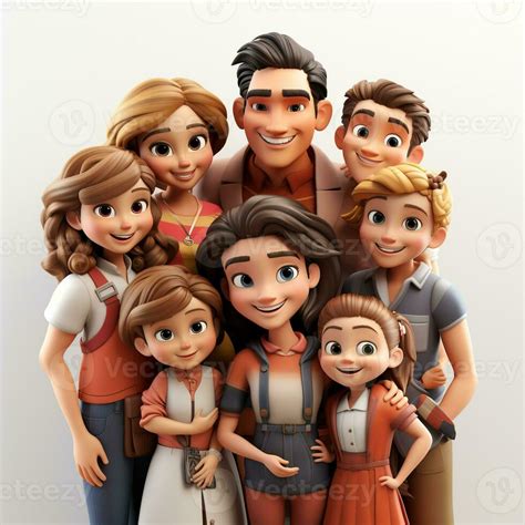 3d cartoon cute Colombian families characters 27536424 Stock Photo at ...