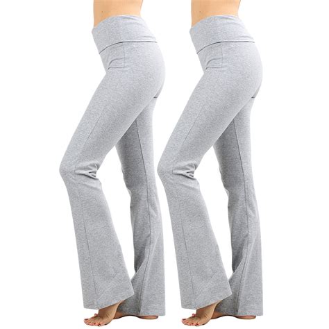 TheLovely Womens & Plus Stretch Cotton Fold-Over High Waist Bootcut