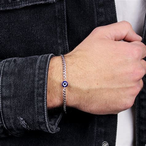 Silver Evil Eye Bracelet for Men – The Silver Essence