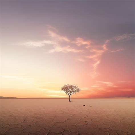 Premium AI Image | Dusk in the Dunes A Minimalist Desert Sunset