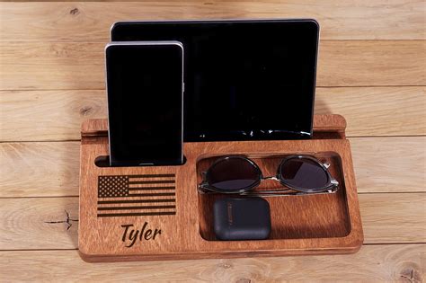 Wood Charging Station Wood Docking Station Charging Station Organizer ...