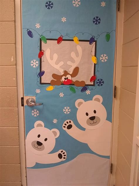 School Christmas and winter door decor | Winter door decorations