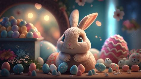 Easter Bunny Beautiful Background, Rabbit, Easter, Easter Eggs ...