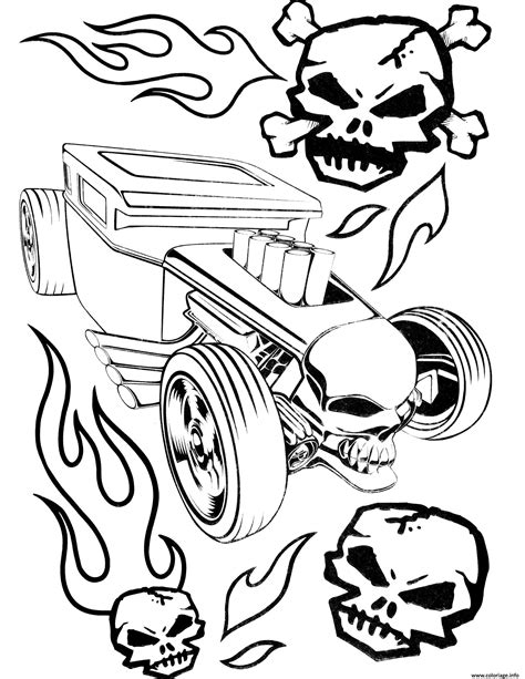Coloriage Hot Wheels Skulls - JeColorie.com
